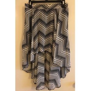 Black and White High/Low Skirt
